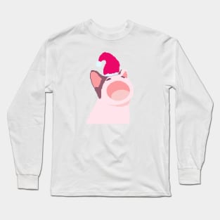Funny Pop Cat Meme Pixel art Christmas Long Sleeve T-Shirt